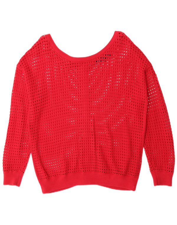 French Connection Pulover cardigan supradimensionat pentru femei UK 14 Medium Red