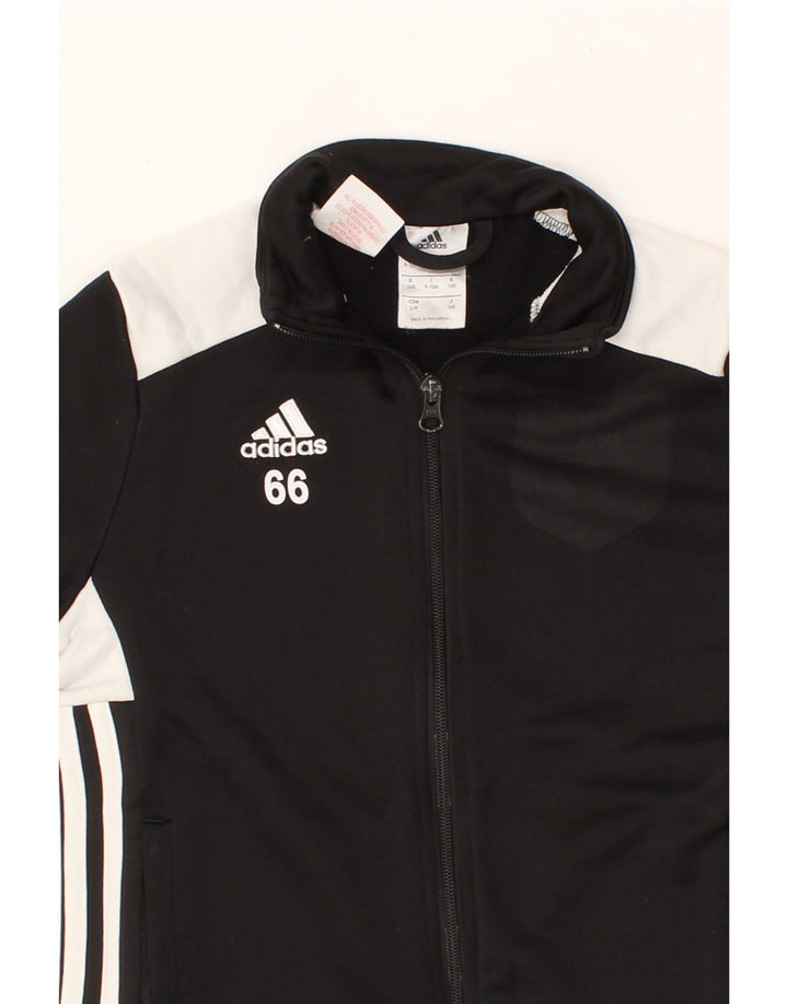ADIDAS Boys Tracksuit Top Jacket 9-10 Years Black Polyester Vintage Adidas and Second-Hand Adidas from Messina Hembry 