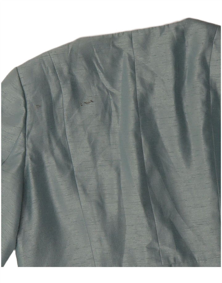 Jacques Vert Jachetă pentru femei cu mâneci 3/4 crop Blazer UK 16, mare, albastru, viscoză