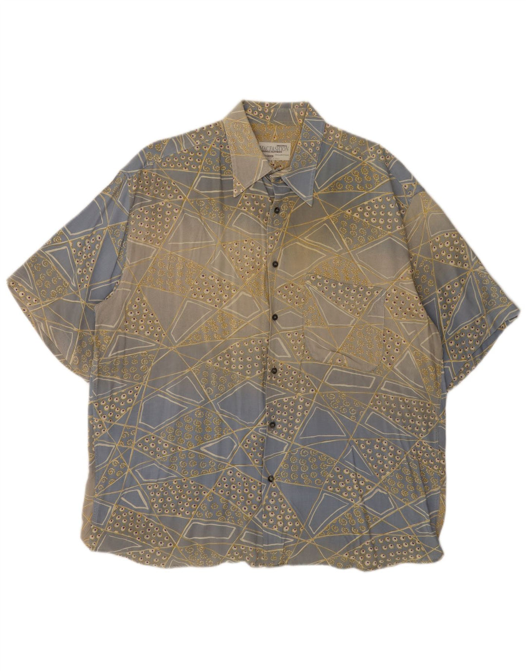 Cămașă cu mânecă scurtă pentru bărbați MAC FASHION, mare, albastră, geometrică