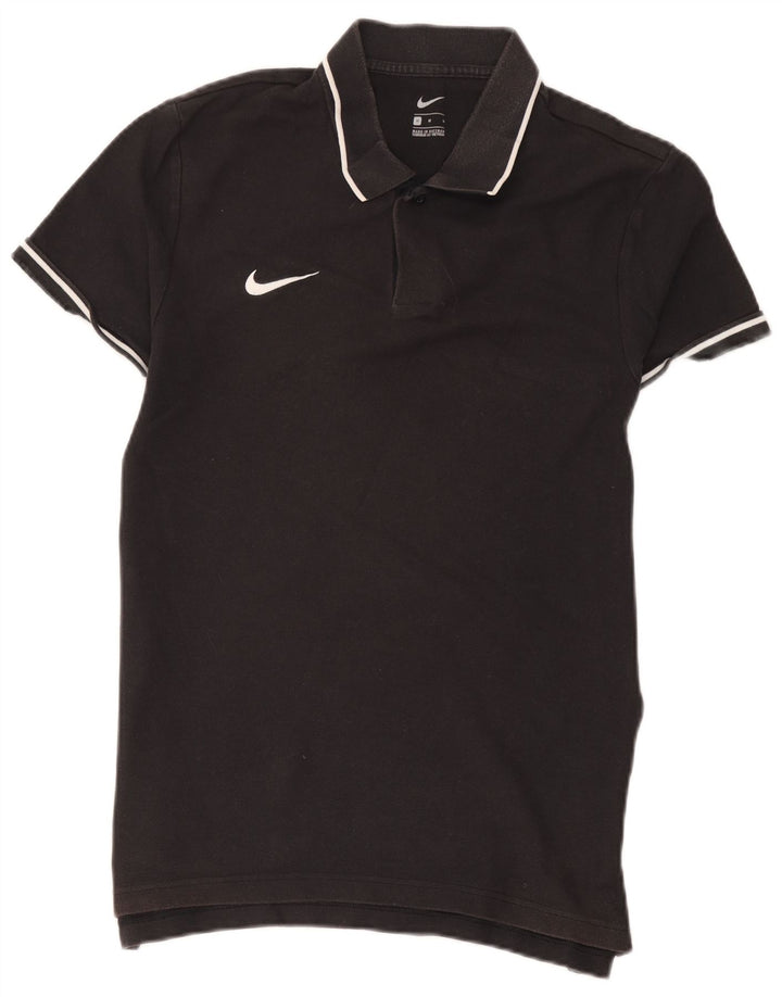 Tricou polo NIKE pentru bărbați, bumbac cu dungi negre medii