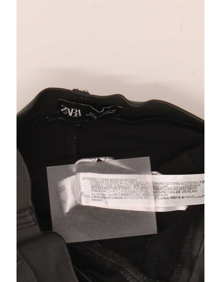 Leggings din piele artificială pentru femei Zara Mici L26 L30 Poliester negru