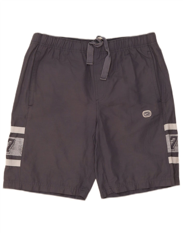 Pantaloni scurți sport grafic Nike pentru bărbați, bumbac, gri mici