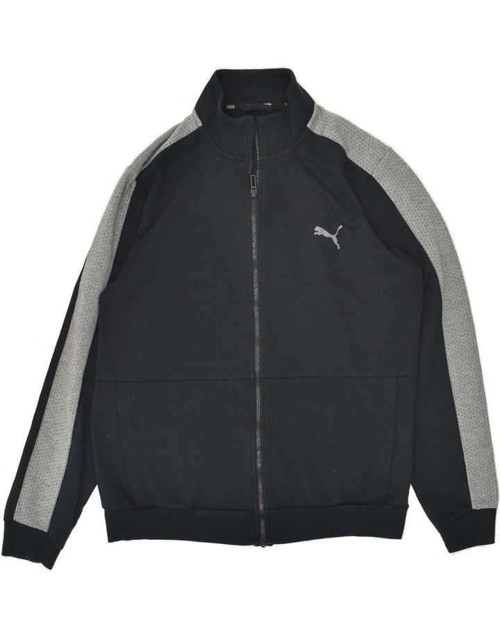 Jachetă de top pentru trening grafic PUMA pentru bărbați, mare, negru, din bumbac color bloc
