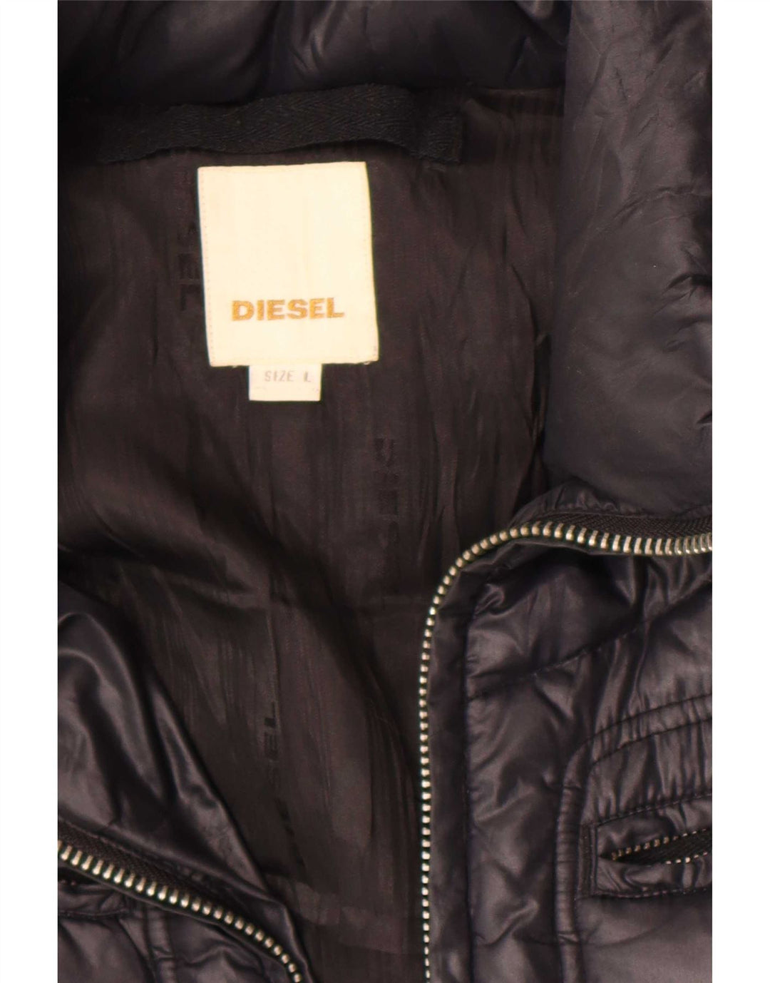 Jachetă căptușită cu glugă pentru femei Diesel UK 16 Large Black