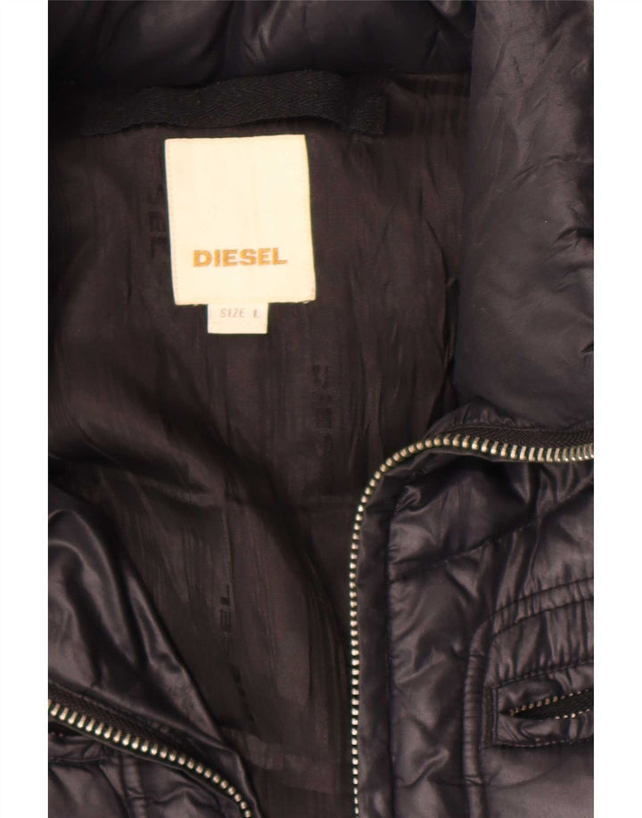 Jachetă căptușită cu glugă pentru femei Diesel UK 16 Large Black