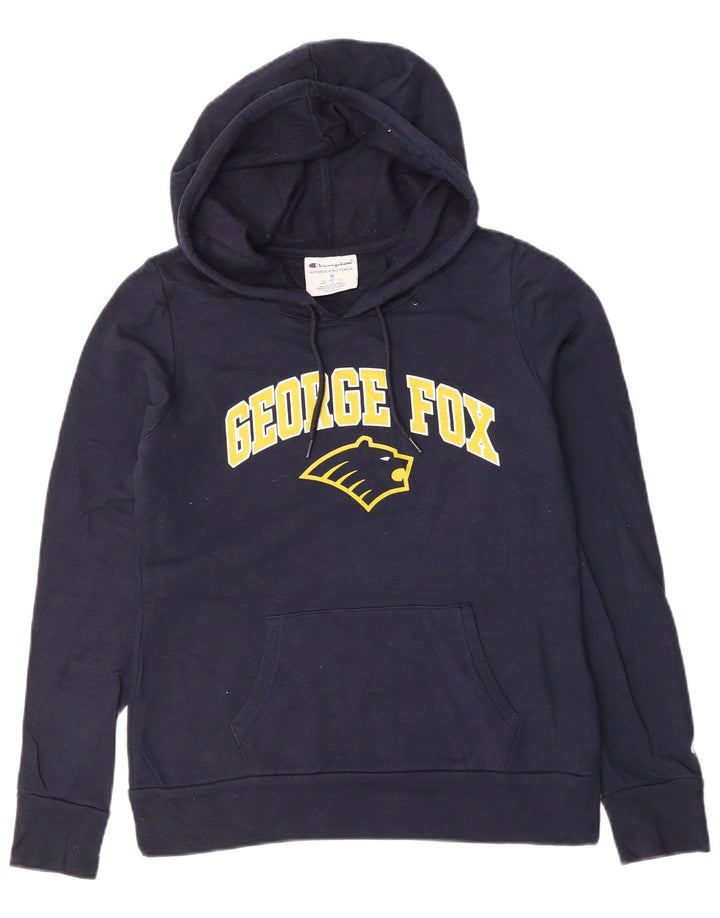 Pulover pentru femei Champion, George Fox University, cu glugă, Marea Britanie 14 Medium Bleumarin