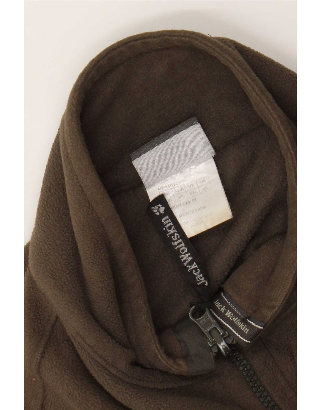 Jack Wolfskin Mens Liner Fleece Jacket UK 48 2XL Kaki Poliester