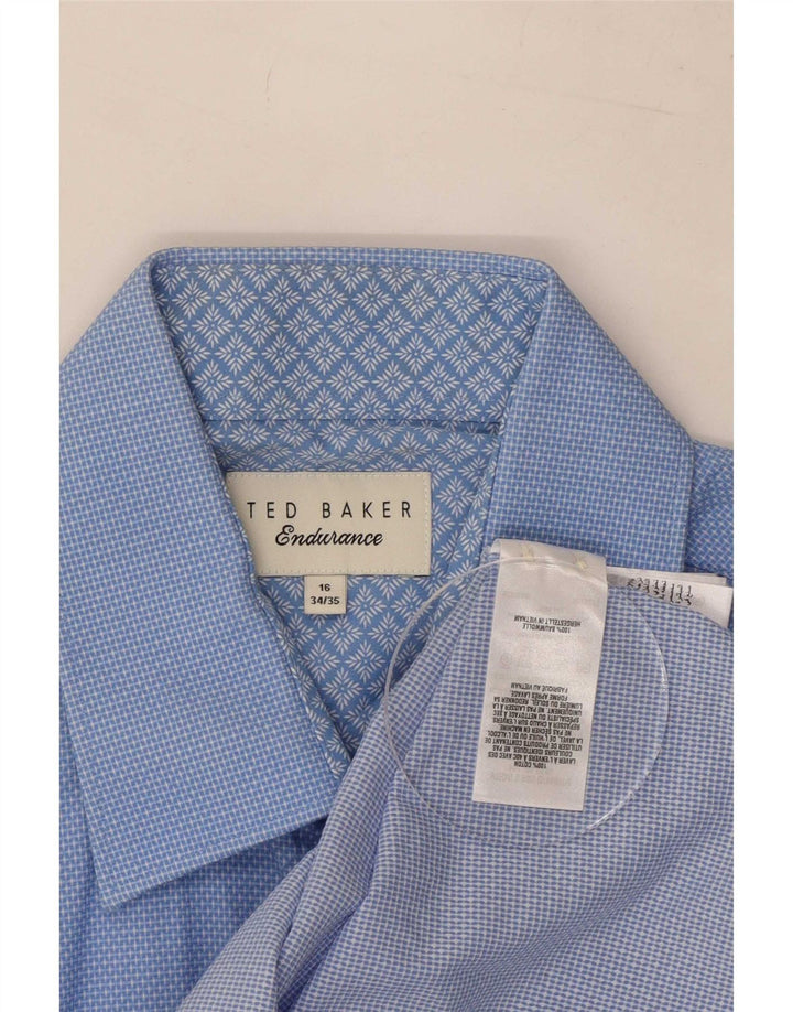 Cămașă pentru bărbați Ted Baker, mărimea 16, mare, bumbac cu pete albastre
