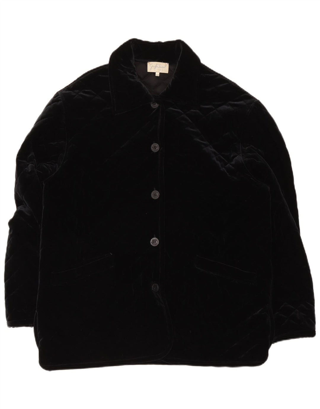 Jachetă matlasată din velur vintage pentru femei IT 48 XL Poliamidă neagră