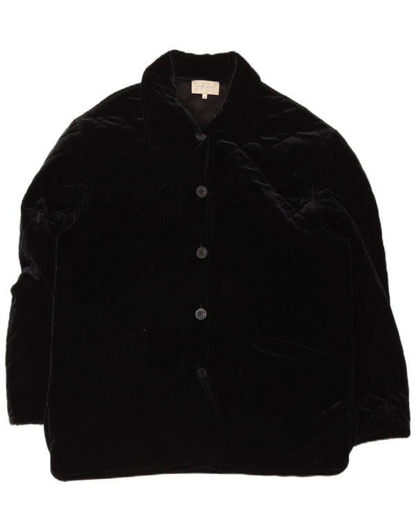 Jachetă matlasată din velur vintage pentru femei IT 48 XL Poliamidă neagră