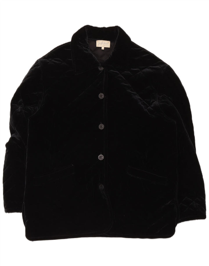 Jachetă matlasată din velur vintage pentru femei IT 48 XL Poliamidă neagră