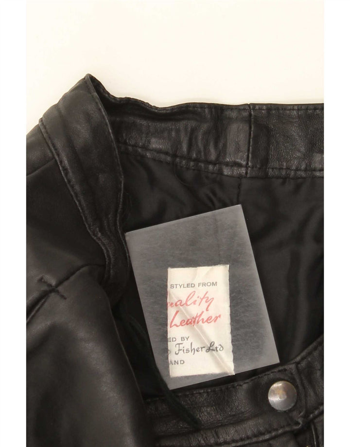 Fusta din piele vintage pentru femei W28 Medium Black