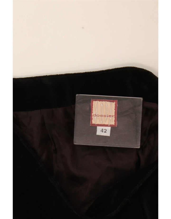 Moda Dossier Fustă Mini din velur pentru femei IT 42 Medium W28 Negru