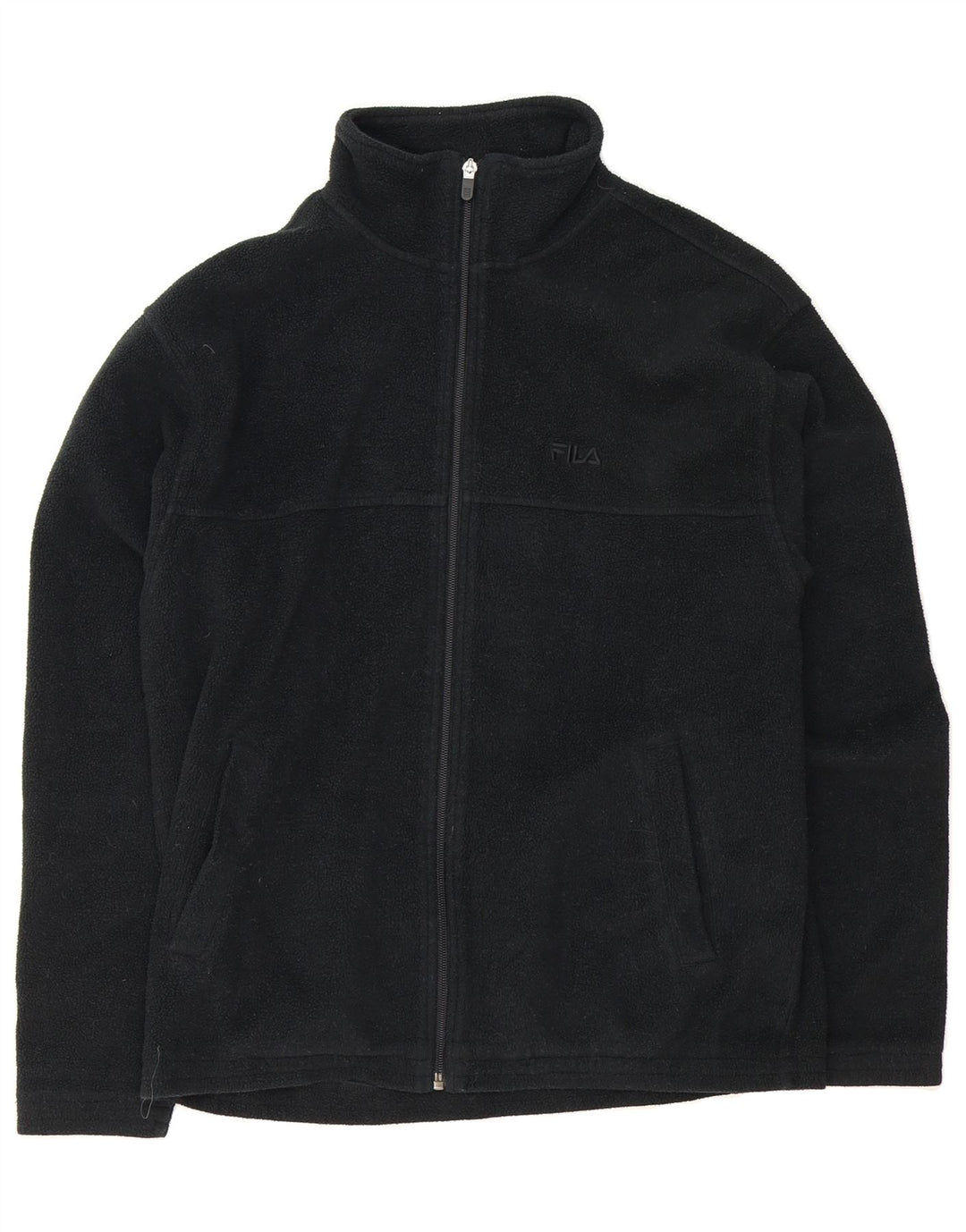 FILA Mens Fleece Jacket UK 36 Small Black Polyester Vintage Fila and Second-Hand Fila from Messina Hembry 