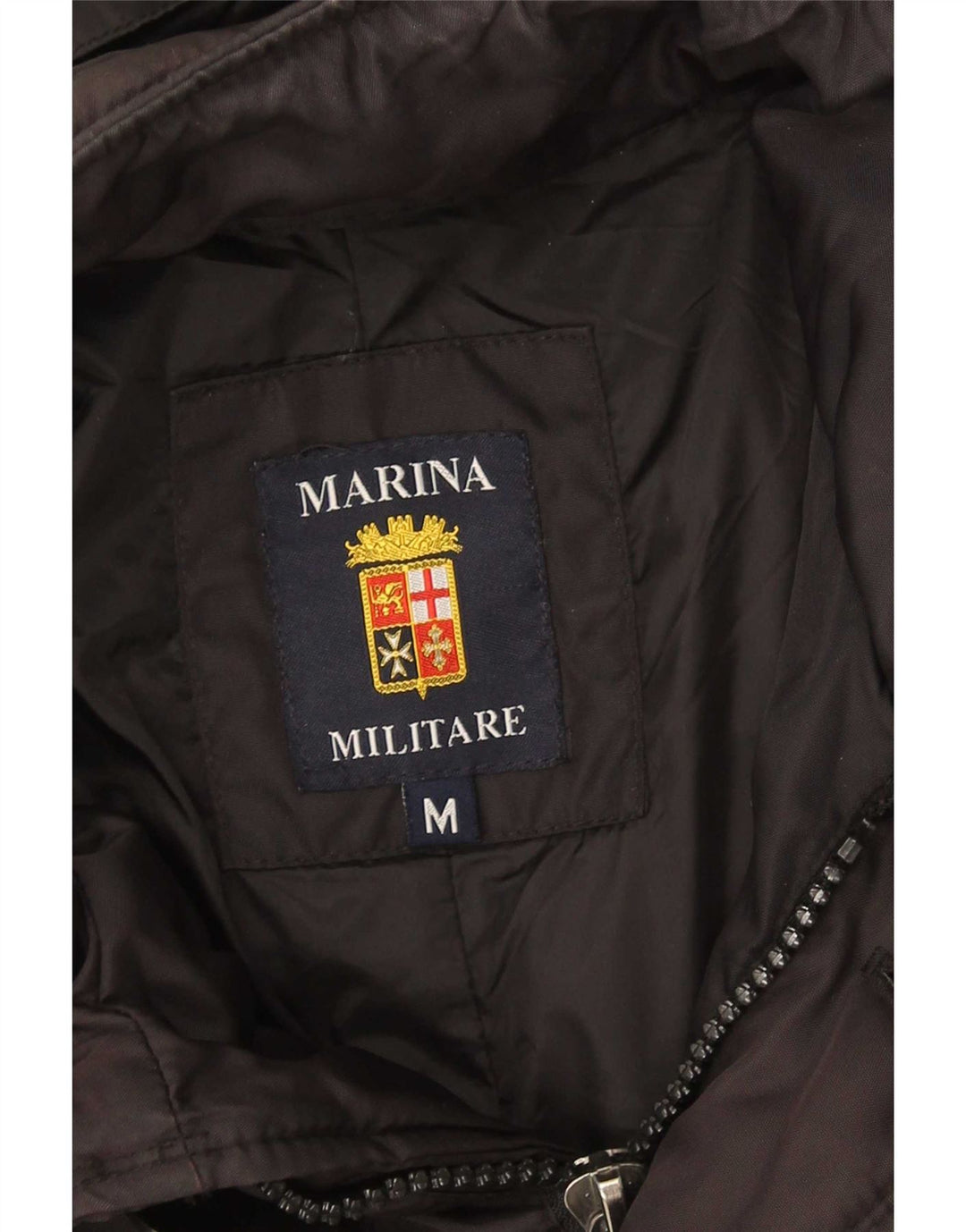 Jachetă căptușită cu glugă pentru bărbați Marina Militare UK 38 Poliamidă neagră medie