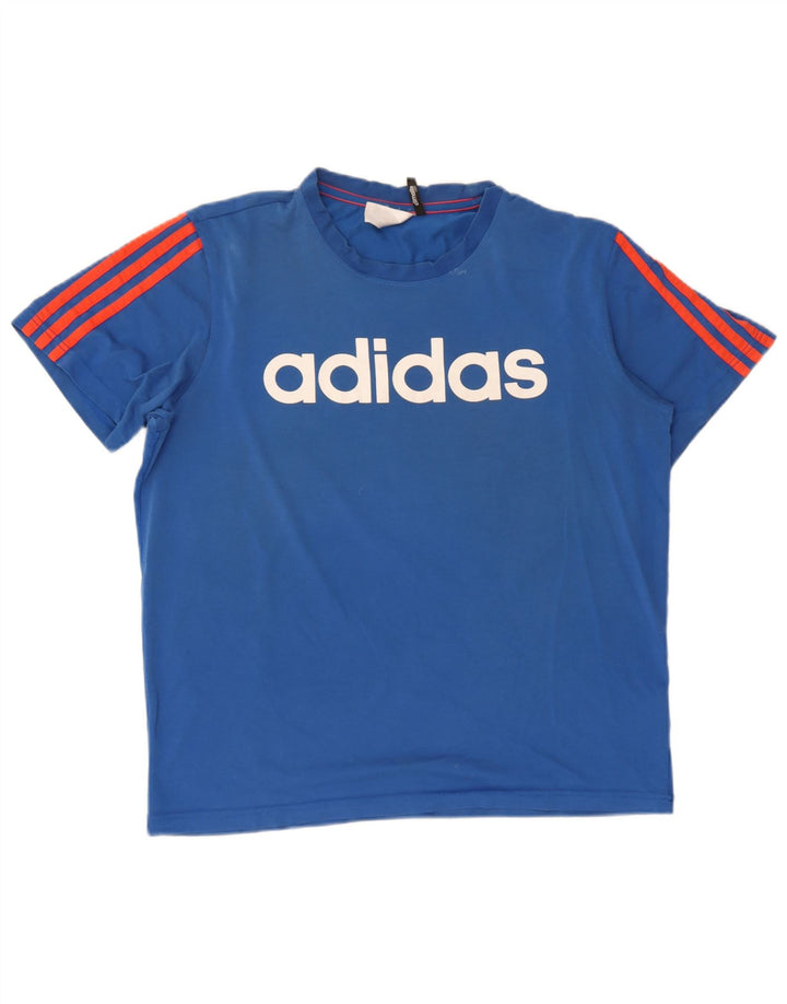 Tricou Adidas Climalite Graphic Top Bumbac Albastru Mediu