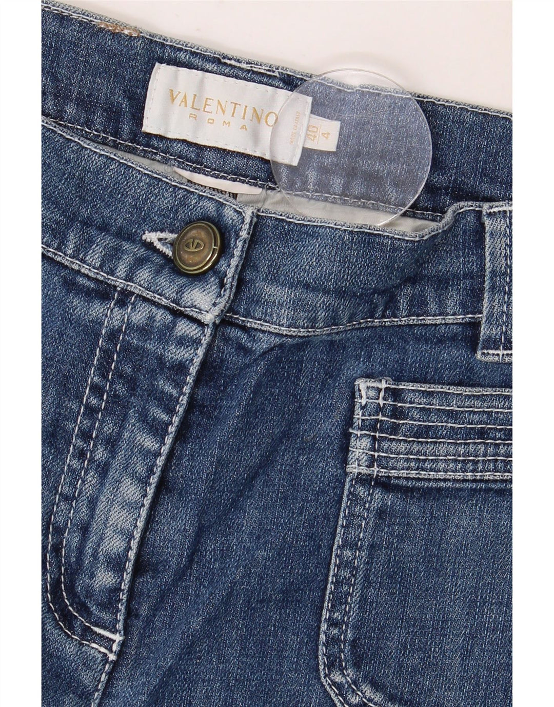 Blugi slim pentru femei Valentino IT 40 Small W28 L30 Albastru