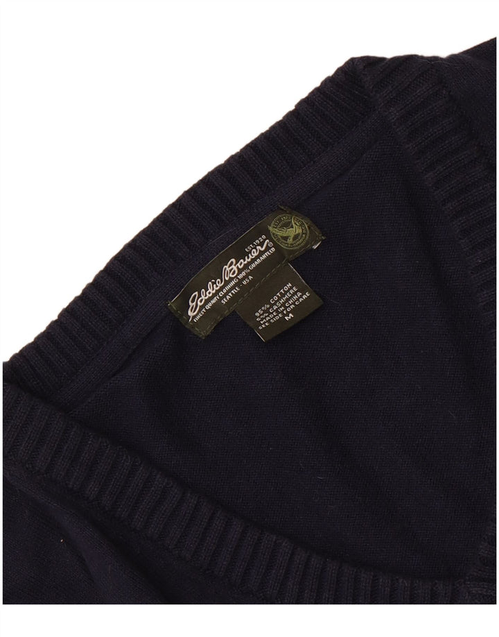 Pulover pentru bărbați cu decolteu în V Eddie Bauer, bumbac mediu albastru bleumarin