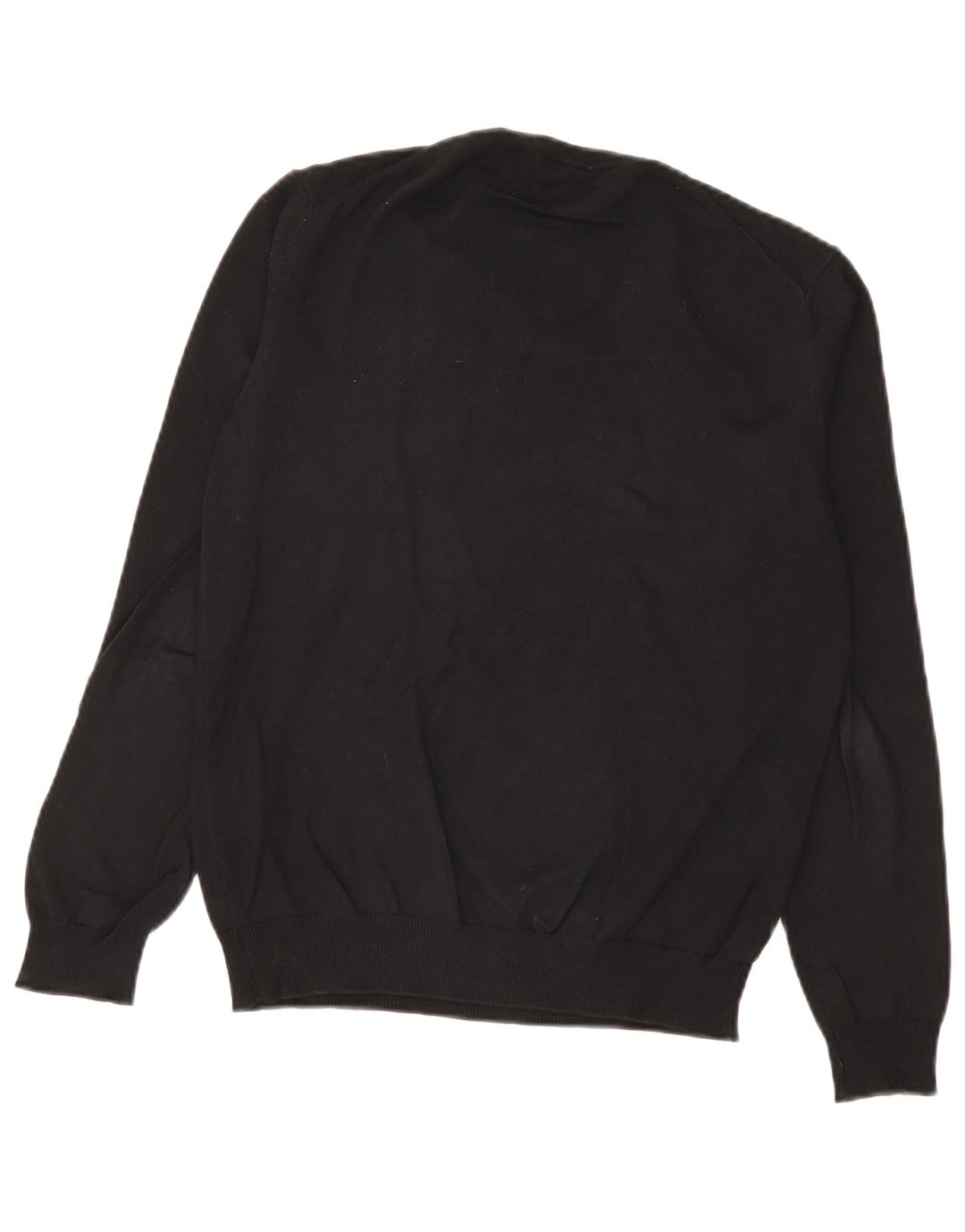 Pulover cu decolteu în V Benetton pentru bărbați, bumbac negru mic