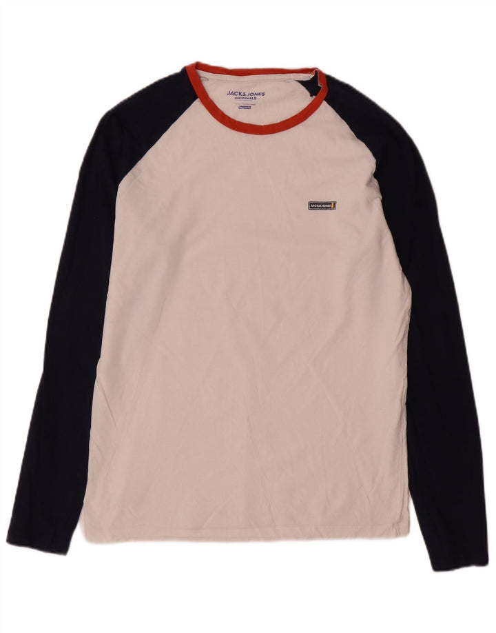 Jack & Jones pentru bărbați, top cu mânecă lungă, alb mediu