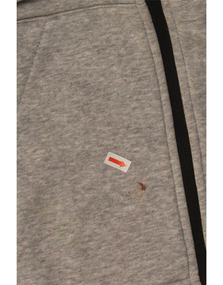 Pulover Adidas pentru bărbați, cu fermoar, bumbac cu pete, gri mediu
