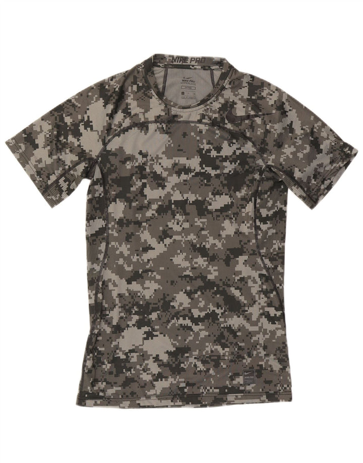 Tricou grafic pentru bărbați Nike, Top mic, gri, geometric, poliester