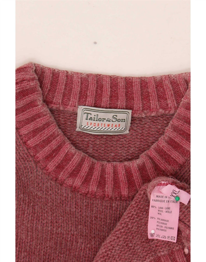 Pulover pentru bărbați Tailor & Son cu gât roșu, 2XL, lână roșie