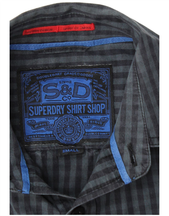 Cămașă pentru bărbați SUPERDRY, mică, bleumarin, bumbac vichy