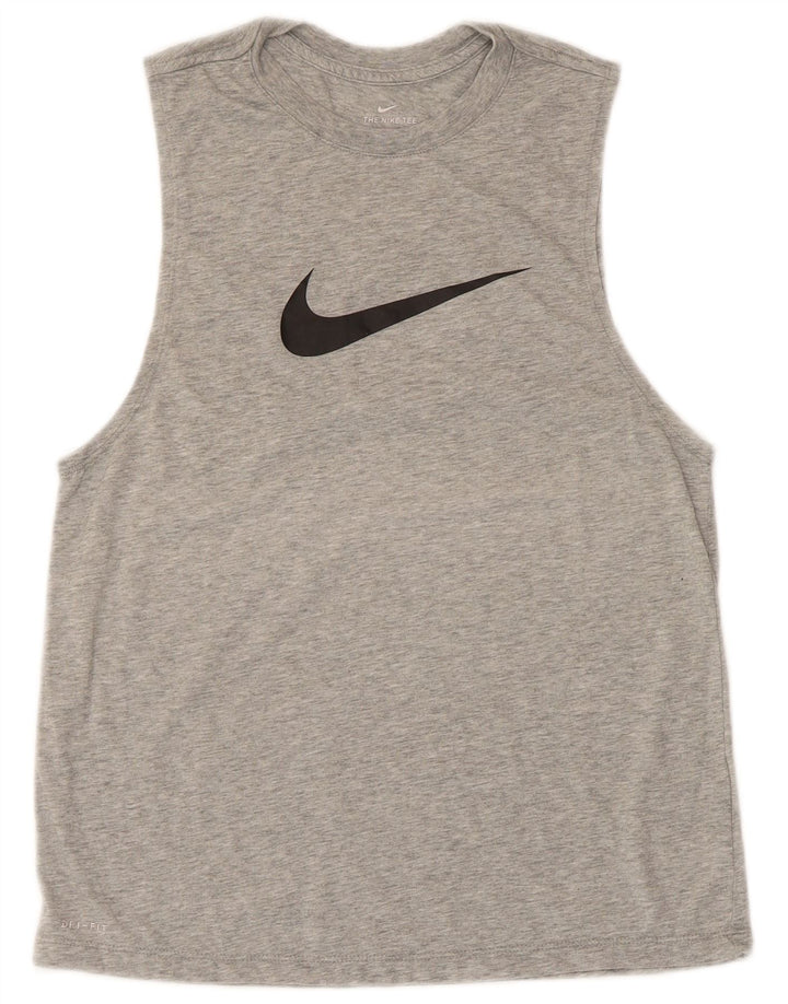 NIKE Womens Graphic Vest Top UK 10 Small Grey