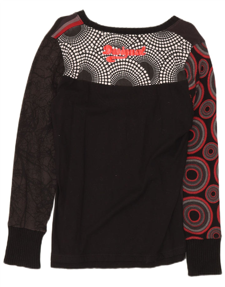 Top grafic pentru femei Desigual cu mânecă lungă UK 20 2XL negru geometric