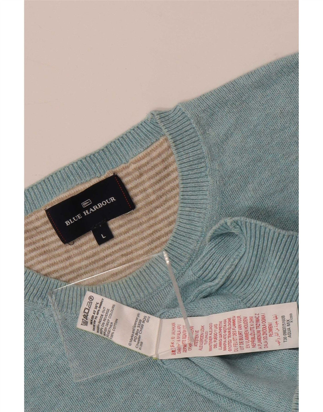 Pulover Marks & Spencer pentru bărbați, Blue Harbour, cu gât crew, mare, albastru