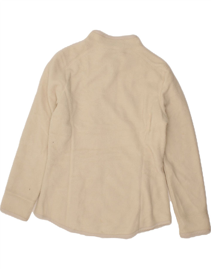 JOULES Womens Fleece Jacket UK 10 Small Off White Polyester Vintage Joules and Second-Hand Joules from Messina Hembry 