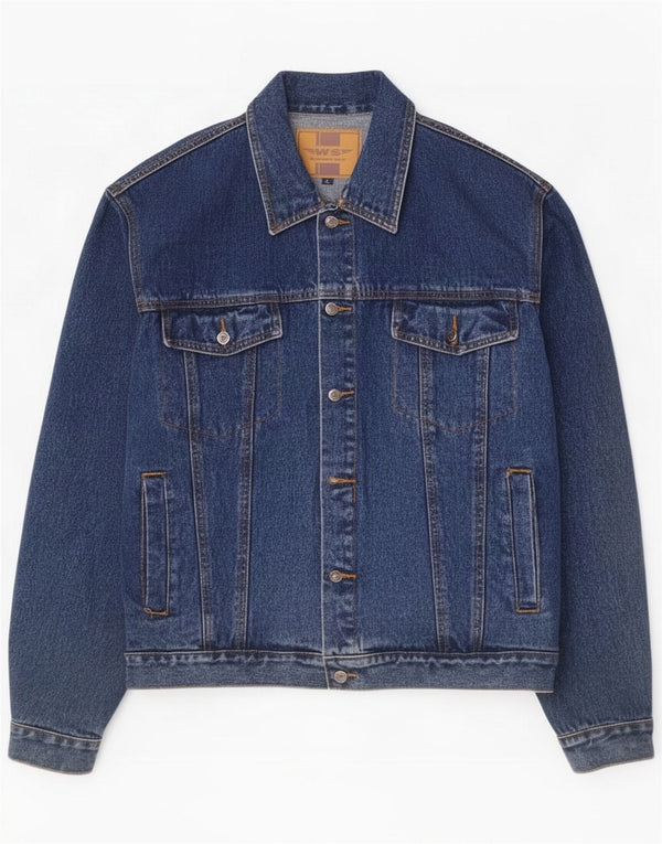Whispering Smith Mens Denim Jacket UK 40 Large Blue Bumbac