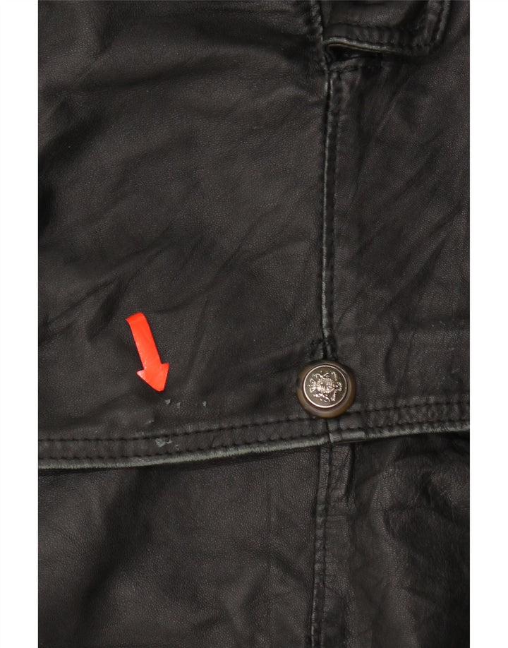 Jachetă Blazer pentru bărbați cu 3 nasturi Bizzarro IT 54 2XL din piele neagră