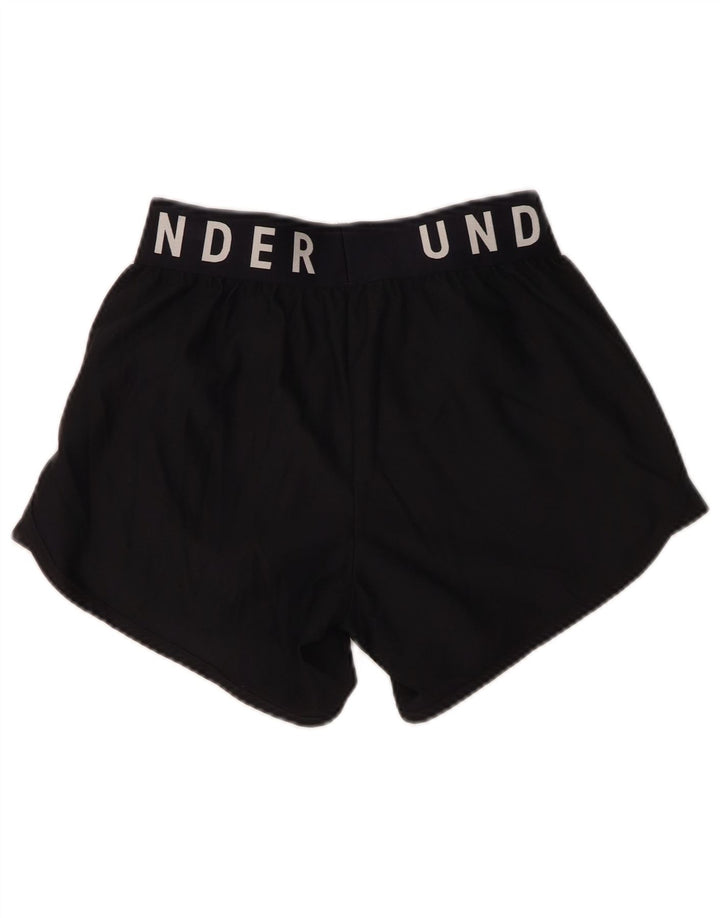 Pantaloni scurti de sport grafic Under Armour pentru femei UK 10 Small Black Poliester