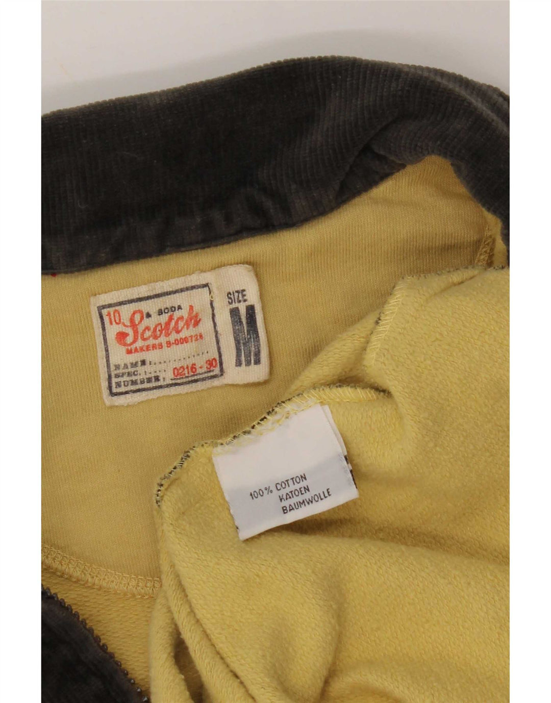 Pulover pentru bărbați Scotch & Soda, cu gât polo, din bumbac cu carouri galben mediu