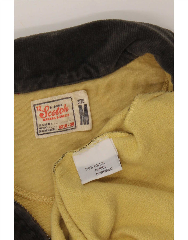 Pulover pentru bărbați Scotch & Soda, cu gât polo, din bumbac cu carouri galben mediu