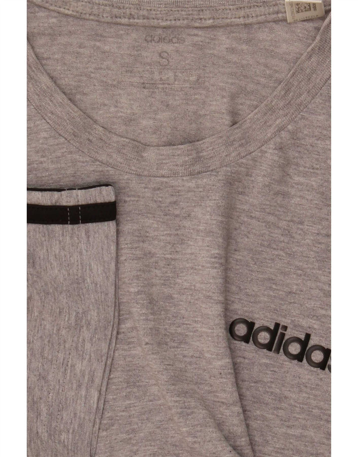 Tricou pentru bărbați Adidas Top mic gri cu dungi