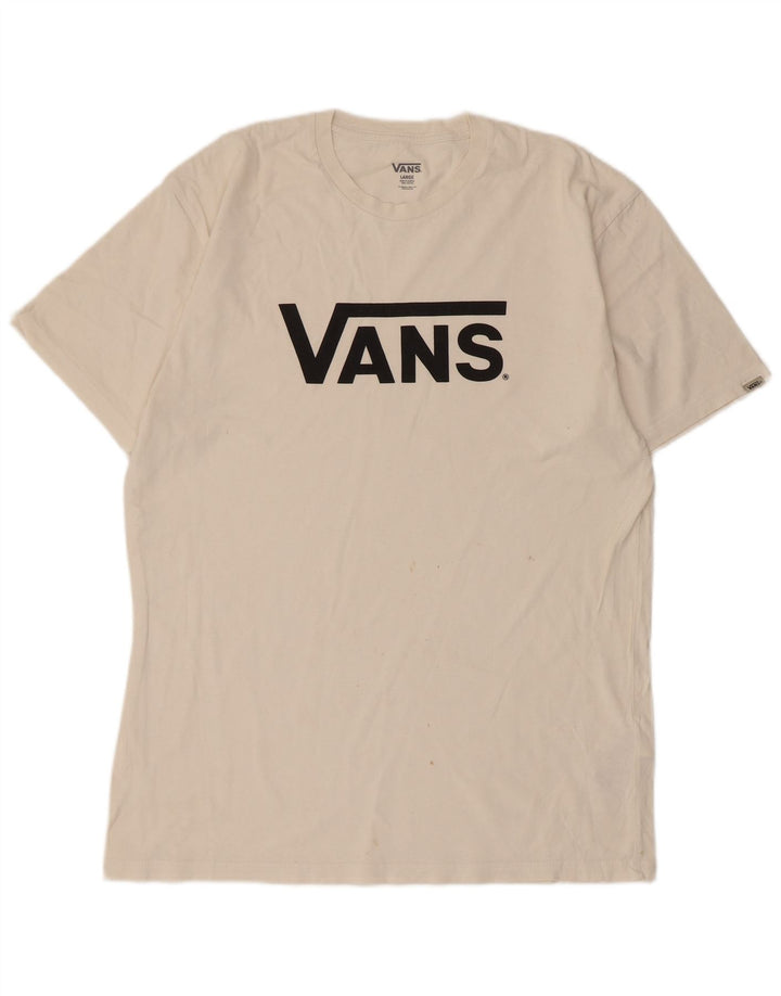 Tricou grafic Vans pentru bărbați Top mare din bumbac alb