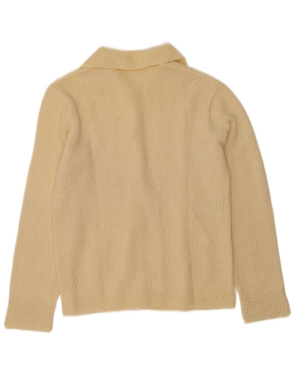 Pulover Cardigan Vintage pentru Damă UK 12 Medium Beige