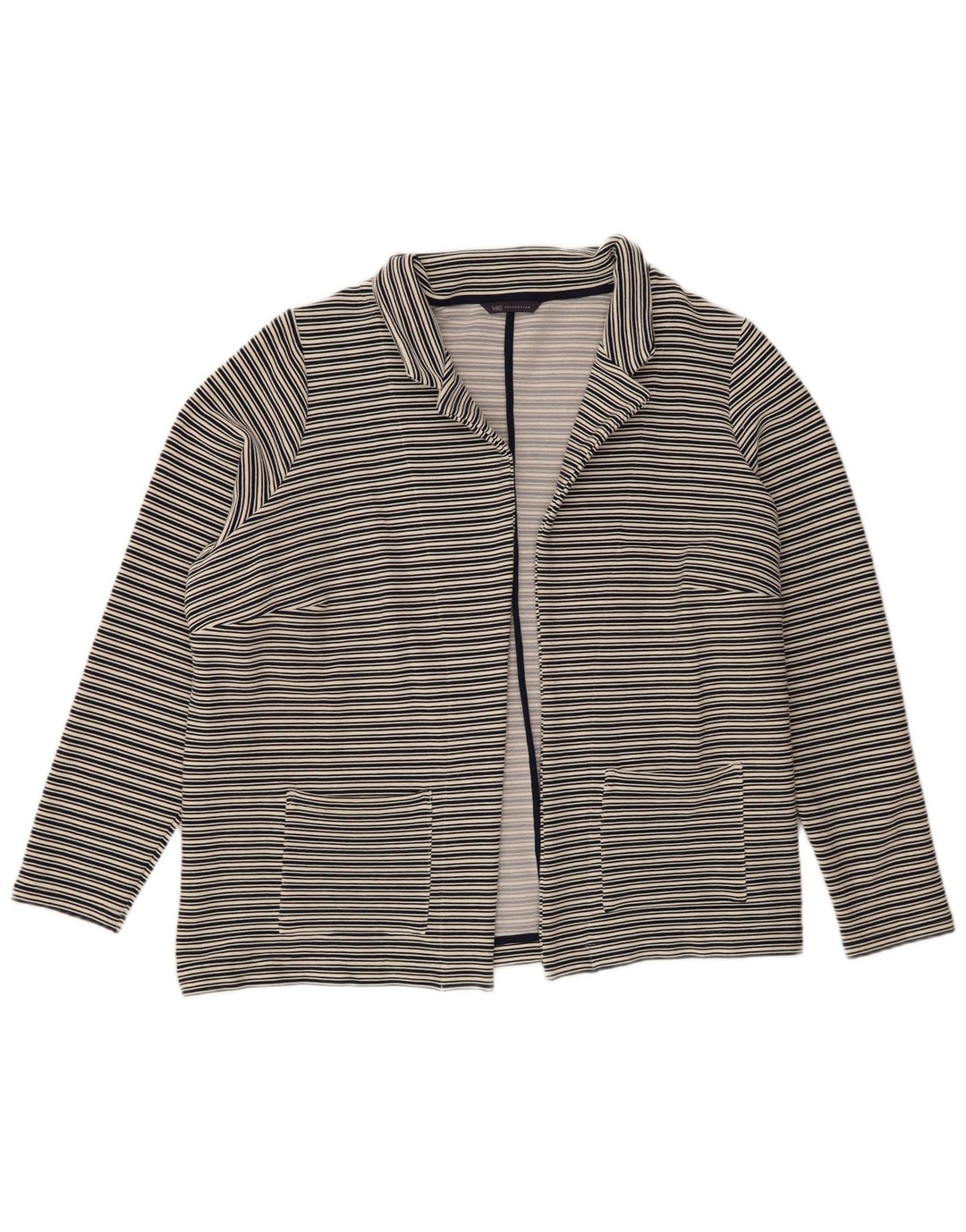 Jachetă pentru femei Marks & Spencer Open Blazer UK 24 4XL Bleumarin cu dungi