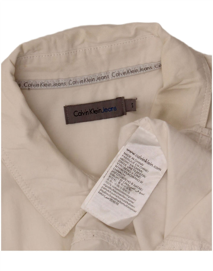 Cămașă supradimensionată pentru femei CALVIN KLEIN JEANS UK 10 Bumbac alb mic