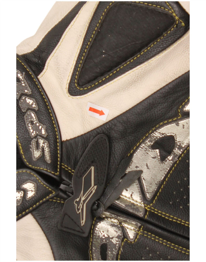 SPIDI Womens Graphic Racer Jacket IT 42 Medium Black Colourblock Leather