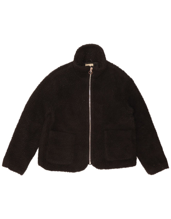 Jachetă din lână supradimensionată pentru femei Topshop UK 14 Poliester mediu negru