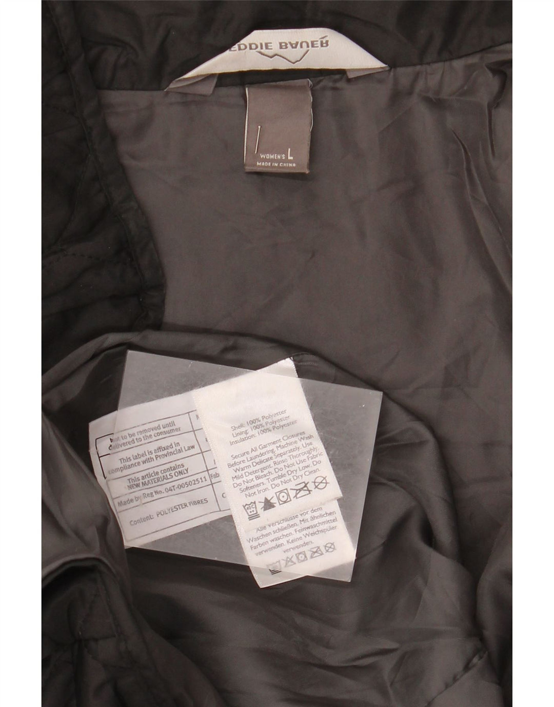 Jachetă matlasată Eddie Bauer pentru femei UK 16 Poliester negru mare