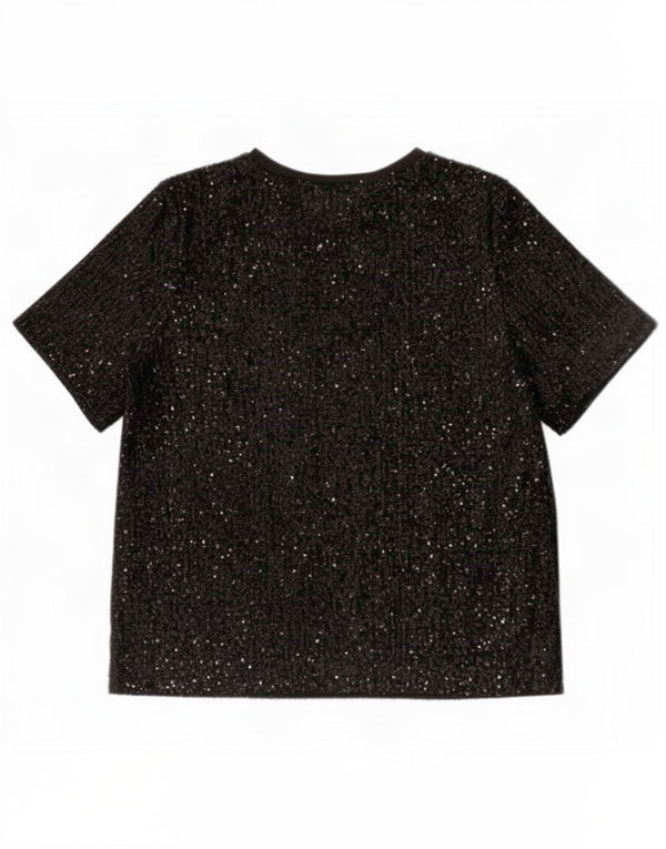 Bluză pentru femei Marks & Spencer cu paiete largi, UK 18 XL, poliester negru