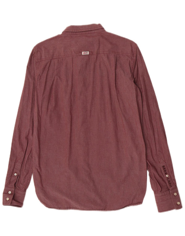 Cămașă pentru bărbați Superdry Bumbac Burgundy Mediu