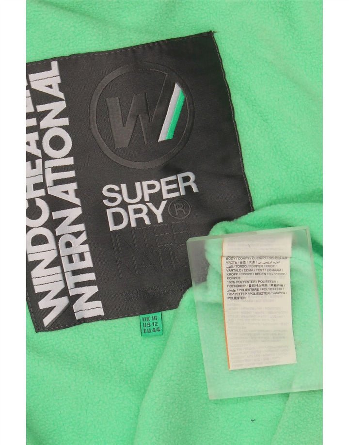 SUPERDRY jachetă de vânt cu glugă pentru femei UK 16, mare, gri, poliester