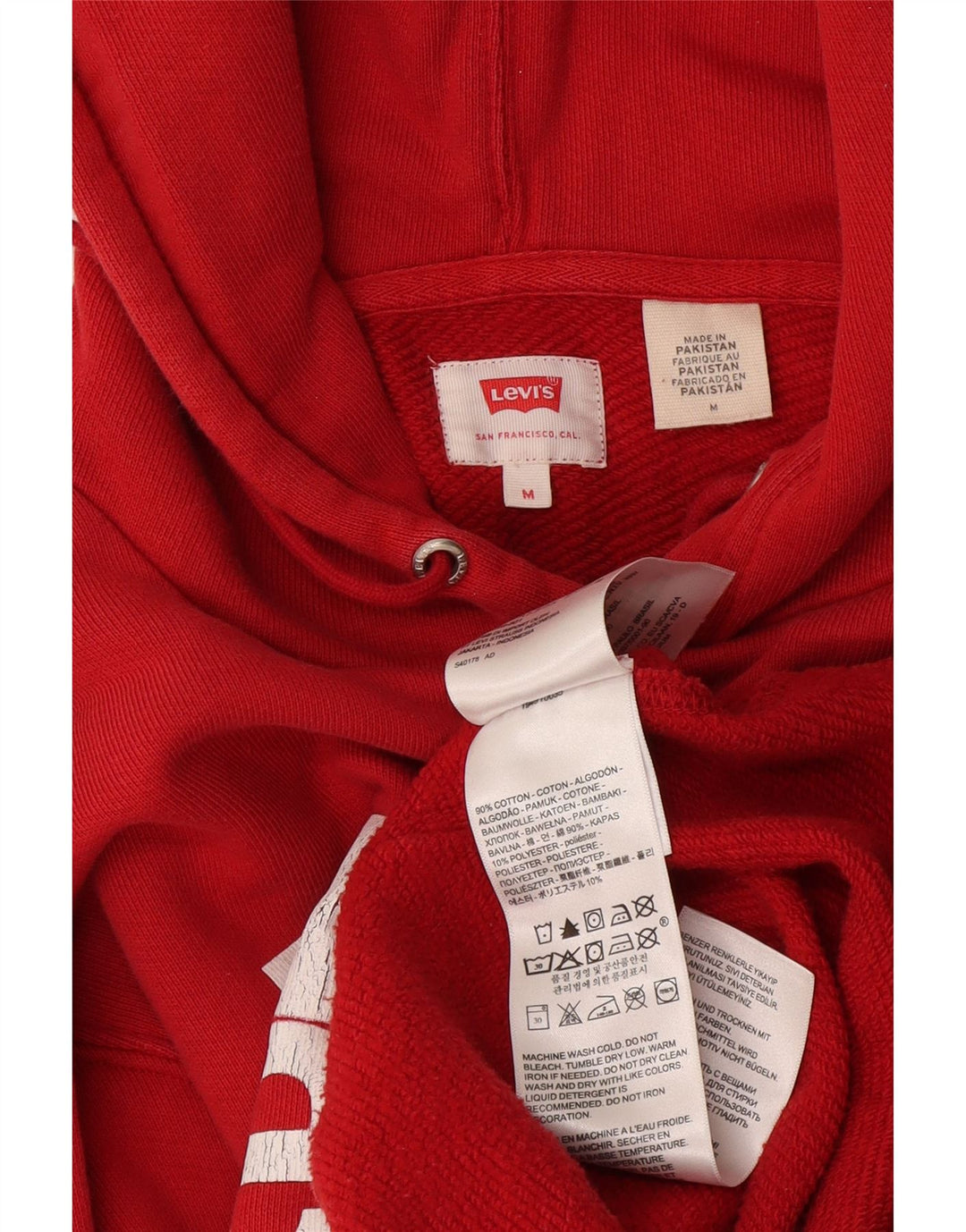 Pulover Levi's pentru bărbați cu capota, roșu mediu, color block